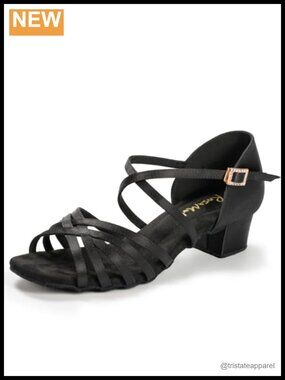Satin Ballroom Dance Shoes Low Heel Latin Salsa Practice